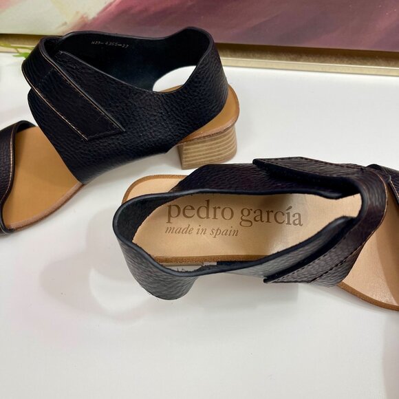 Pedro Garcia Zirel Slingback Block Heel Sandal in Black Size EU 37 / US 7 - Picture 7 of 15